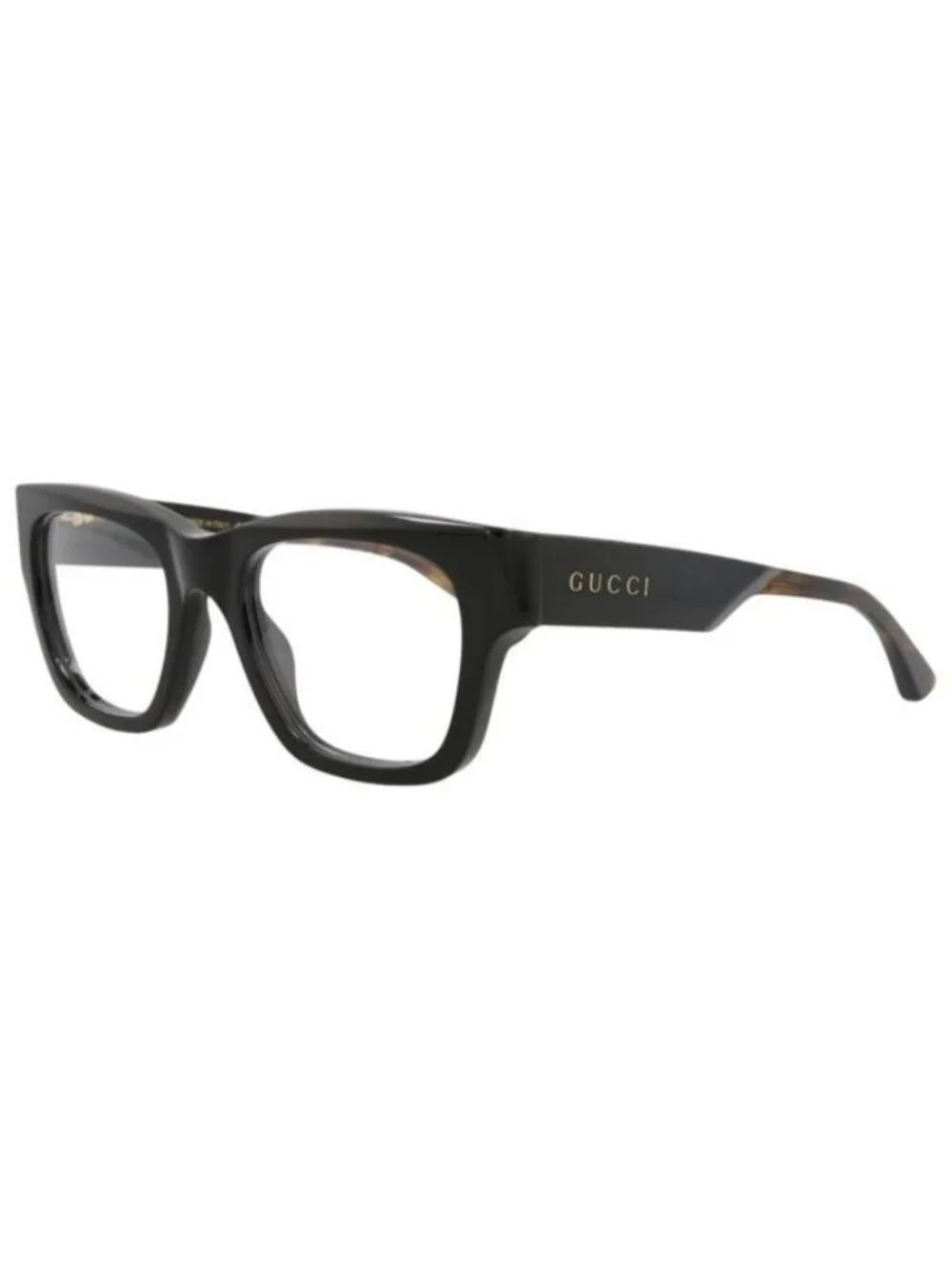 New Gucci Mens Square/Rectangle Black Havana Transparent Fashion Designer Eyegla